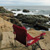 My fold-out chair at Otter Cove. This is where I read The True Meaning of Smekday (shown in chair) today.