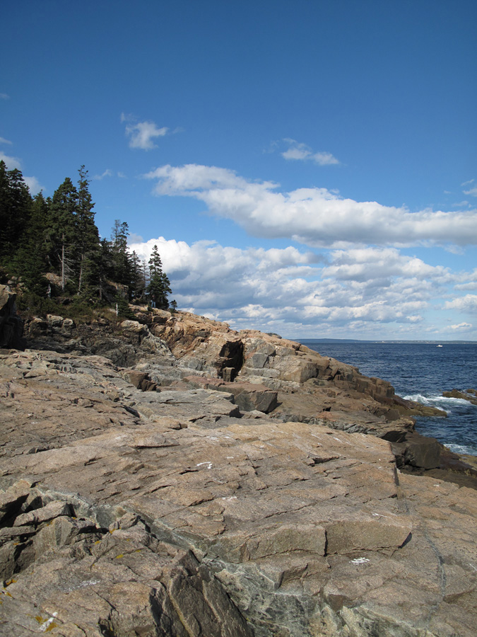 Here's my motivation. This outcropping at the edge of the ocean. I sit here and read. Why others haven't thought to bring fold-out chairs for sitting and reading and watching the waves I can't imagine. It seems like such an obvious thing to do. (Click images for larger versions.)