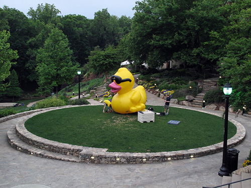 Giant duck at Falls Park. It was set up to promote a marathon, I think, but who cares? It's a giant duck. (And no, it has nothing to do with today's blog.)